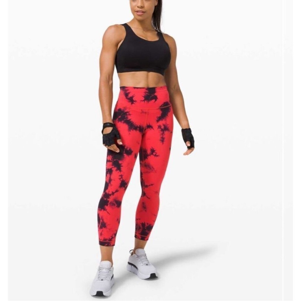 Lululemon Wunder Train High Rise 21" Crop Wash Tie-Dye Women's Leggings, size 2.